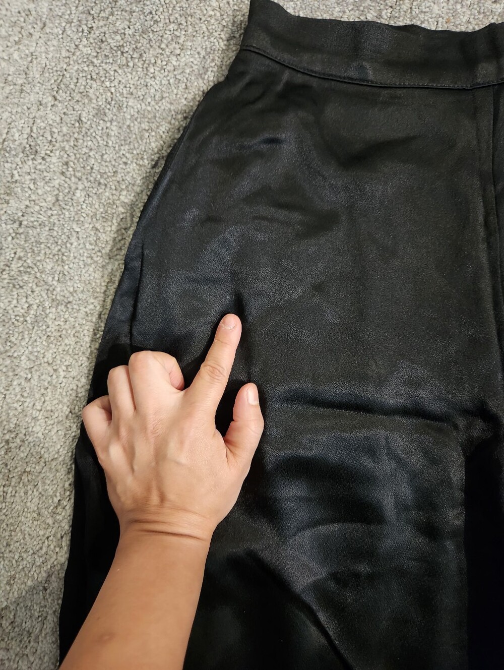 Satin Palazzo Pants - Black - Picture 5 of 5